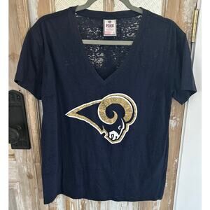 Women Victoria Secret NFL Top, Navy, Rams, Sleepwear, Size S